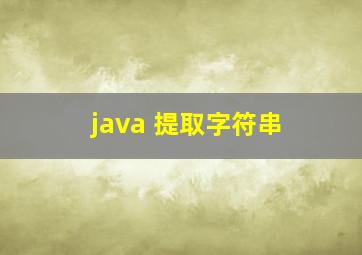 java 提取字符串